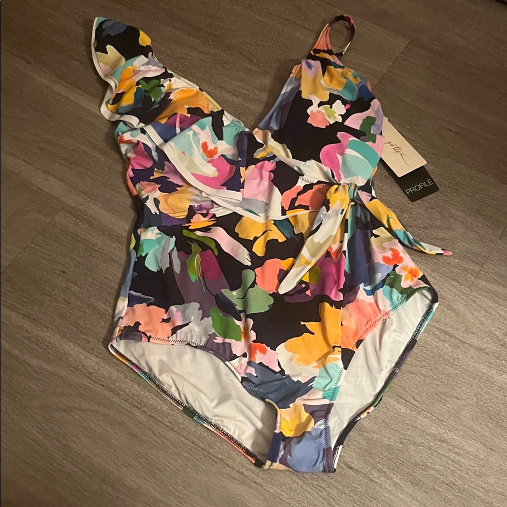 New Gottex Multicolor Floral Bikini size 14 - Picture 8 of 13
